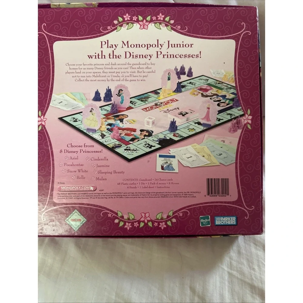 Monopoly Junior Disney Princess Edition (Parker Brothers, 2004)-USED